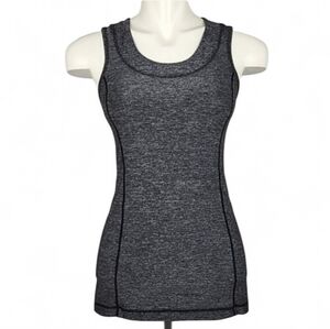 Lululemon Women's Dash Tank II Heathered Grey Ruffle Scoop Neck Stretch 4
